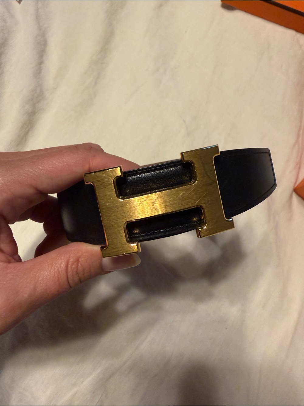 Hermes Reversible Black/Brown 32mm Leather H Belt with Gold H Buckle - Picture 5 of 11